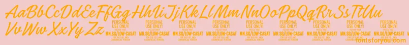 LowcasatthinPersonalUse Font – Orange Fonts on Pink Background