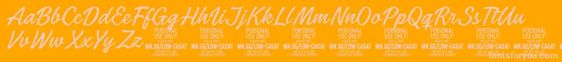 LowcasatthinPersonalUse Font – Pink Fonts on Orange Background