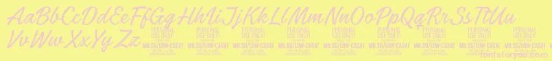 LowcasatthinPersonalUse Font – Pink Fonts on Yellow Background