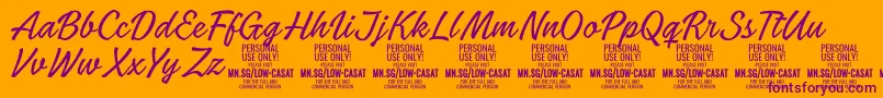 LowcasatthinPersonalUse Font – Purple Fonts on Orange Background