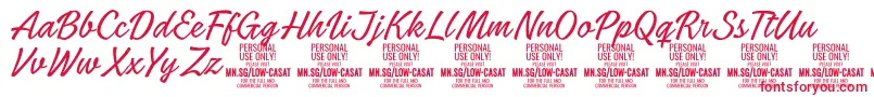 LowcasatthinPersonalUse Font – Red Fonts on White Background