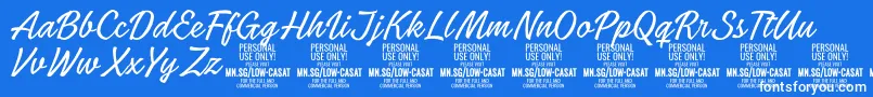 LowcasatthinPersonalUse Font – White Fonts on Blue Background