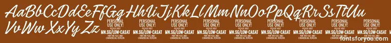 LowcasatthinPersonalUse Font – White Fonts on Brown Background