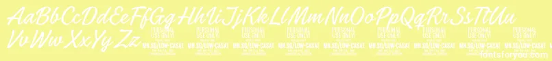 LowcasatthinPersonalUse Font – White Fonts on Yellow Background