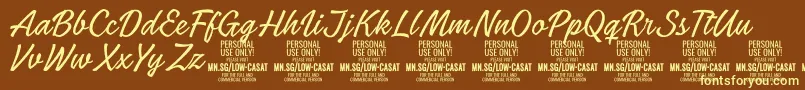 LowcasatthinPersonalUse Font – Yellow Fonts on Brown Background