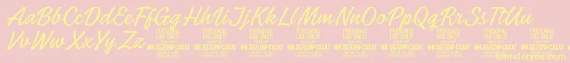 LowcasatthinPersonalUse Font – Yellow Fonts on Pink Background