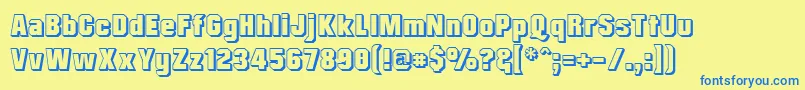 Mrb3D Font – Blue Fonts on Yellow Background