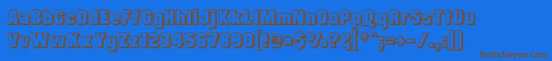 Mrb3D Font – Brown Fonts on Blue Background