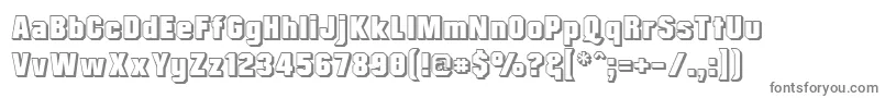 フォントMrb3D – 白い背景に灰色の文字