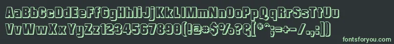 Fonte Mrb3D – fontes verdes em um fundo preto