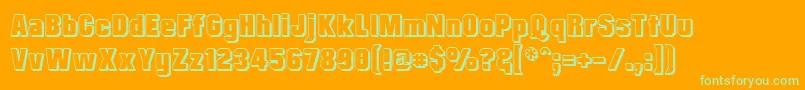 Mrb3D Font – Green Fonts on Orange Background
