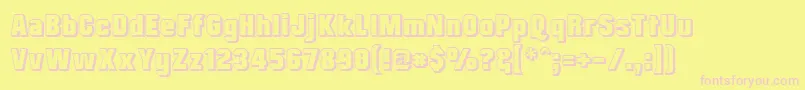 Mrb3D Font – Pink Fonts on Yellow Background