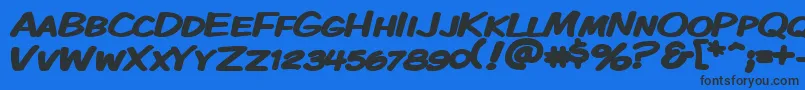 KomikaDisplayKapsWideBold Font – Black Fonts on Blue Background
