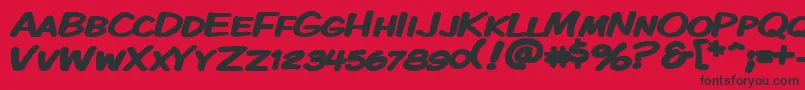 KomikaDisplayKapsWideBold Font – Black Fonts on Red Background