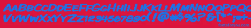 KomikaDisplayKapsWideBold Font – Blue Fonts on Red Background