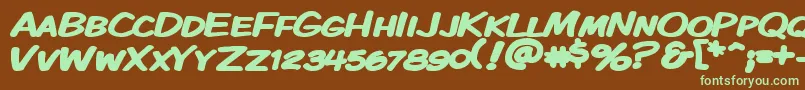 KomikaDisplayKapsWideBold Font – Green Fonts on Brown Background