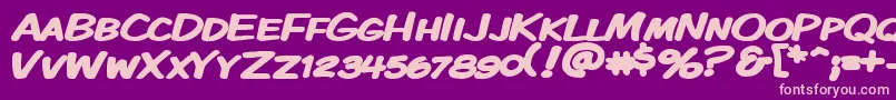 KomikaDisplayKapsWideBold Font – Pink Fonts on Purple Background