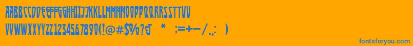 Weitere Informationen zur Afisha-Schriftart Afisha-Schriftart – Blaue Schriften auf orangefarbenem Hintergrund