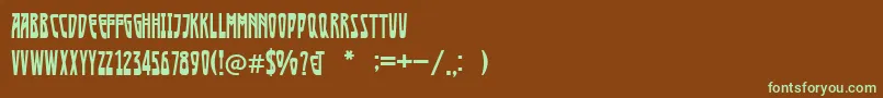 Шрифт Afisha – зелёные шрифты на коричневом фоне