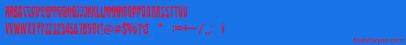 Afisha-Schriftart – Rote Schriften auf blauem Hintergrund