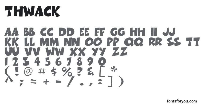 Thwack Font – alphabet, numbers, special characters