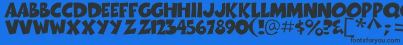 Thwack Font – Black Fonts on Blue Background