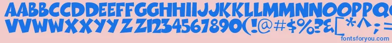 Thwack Font – Blue Fonts on Pink Background