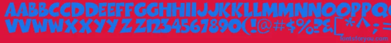 Thwack Font – Blue Fonts on Red Background