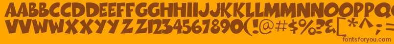 Thwack Font – Brown Fonts on Orange Background