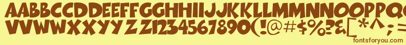 Thwack Font – Brown Fonts on Yellow Background