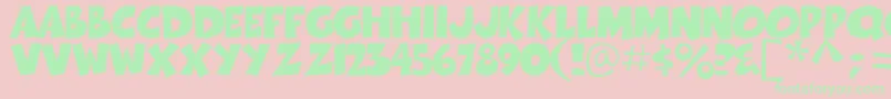 Fonte Thwack – fontes verdes em um fundo rosa