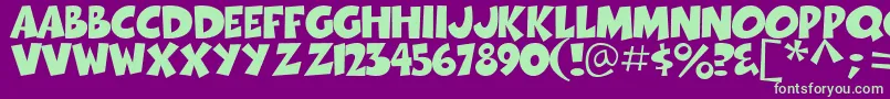 Thwack Font – Green Fonts on Purple Background