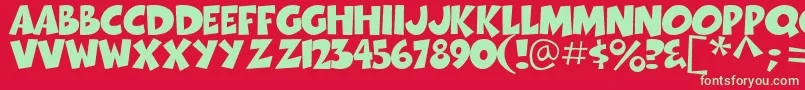 Thwack Font – Green Fonts on Red Background