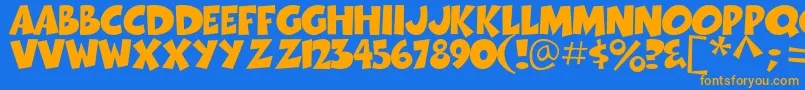Thwack Font – Orange Fonts on Blue Background