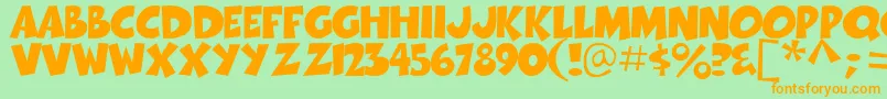 Thwack Font – Orange Fonts on Green Background