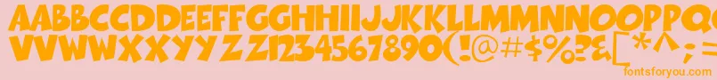 Thwack Font – Orange Fonts on Pink Background