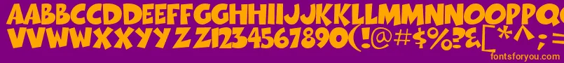 Thwack Font – Orange Fonts on Purple Background