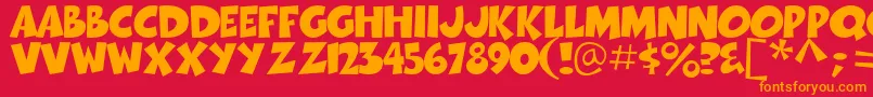 Thwack Font – Orange Fonts on Red Background