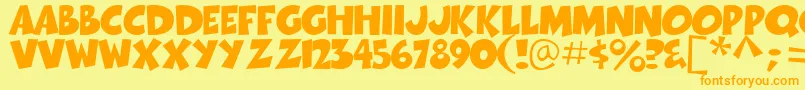 Thwack Font – Orange Fonts on Yellow Background