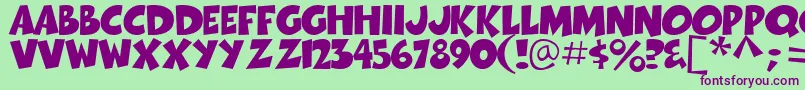 Thwack Font – Purple Fonts on Green Background