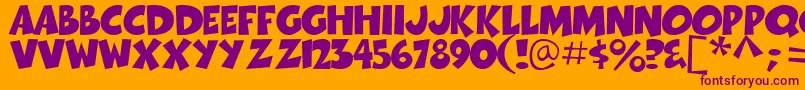 Thwack Font – Purple Fonts on Orange Background