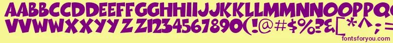 Thwack Font – Purple Fonts on Yellow Background