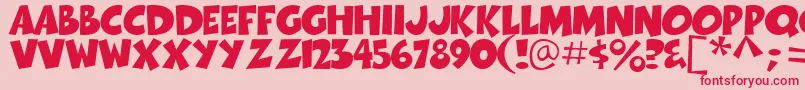 Thwack Font – Red Fonts on Pink Background