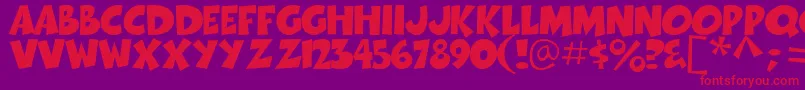 Thwack-Schriftart – Rote Schriften auf violettem Hintergrund