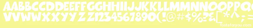 Thwack Font – White Fonts on Yellow Background