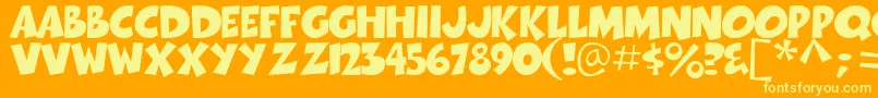 Thwack Font – Yellow Fonts on Orange Background