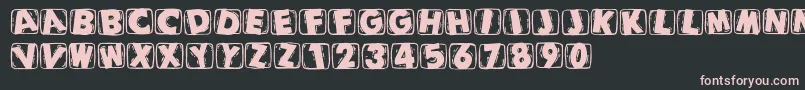 Woodcuttedcapsblack Font – Pink Fonts on Black Background