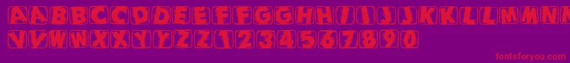 Woodcuttedcapsblack Font – Red Fonts on Purple Background