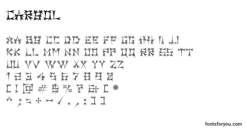 Czcionka Carbol – alfabet, cyfry, specjalne znaki