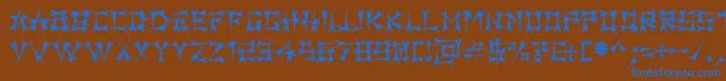 フォントCarbol – 茶色の背景に青い文字